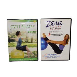 Stott Pilates Core Balance DVD NEW + Zone Pilates Mat & ball workout DVD healthy